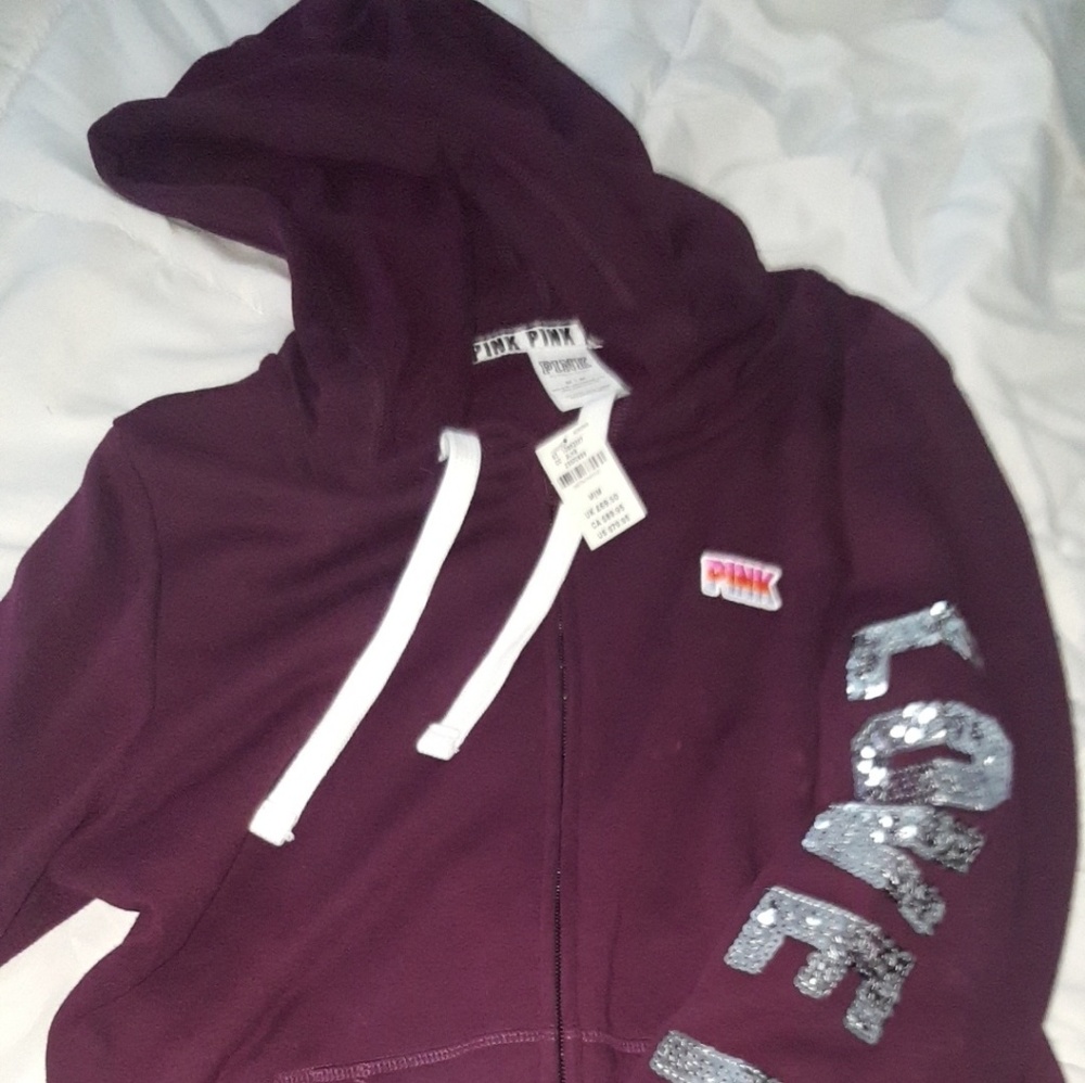 Love Pink purple zip up hoodie